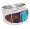 Genuine Sterling Silver Multicolor Inlay Ring Size 7-1/4 UX36216